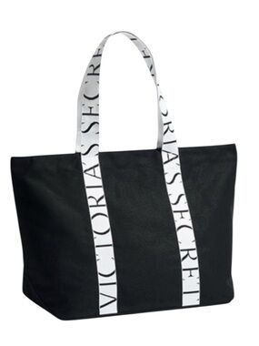 ~Victoria's Secret Black & White Tote w/ Interior Leopard print. 2026 Edition.